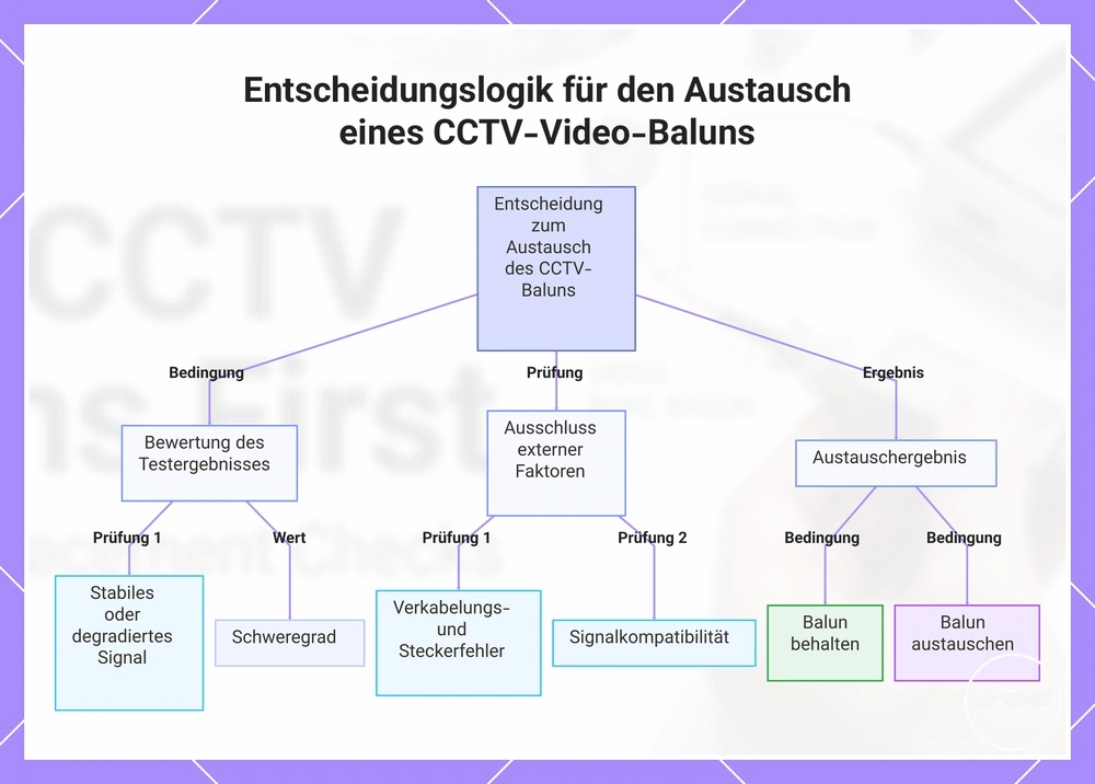 Entscheidungslogik für den Austausch eines CCTV-Video-Baluns