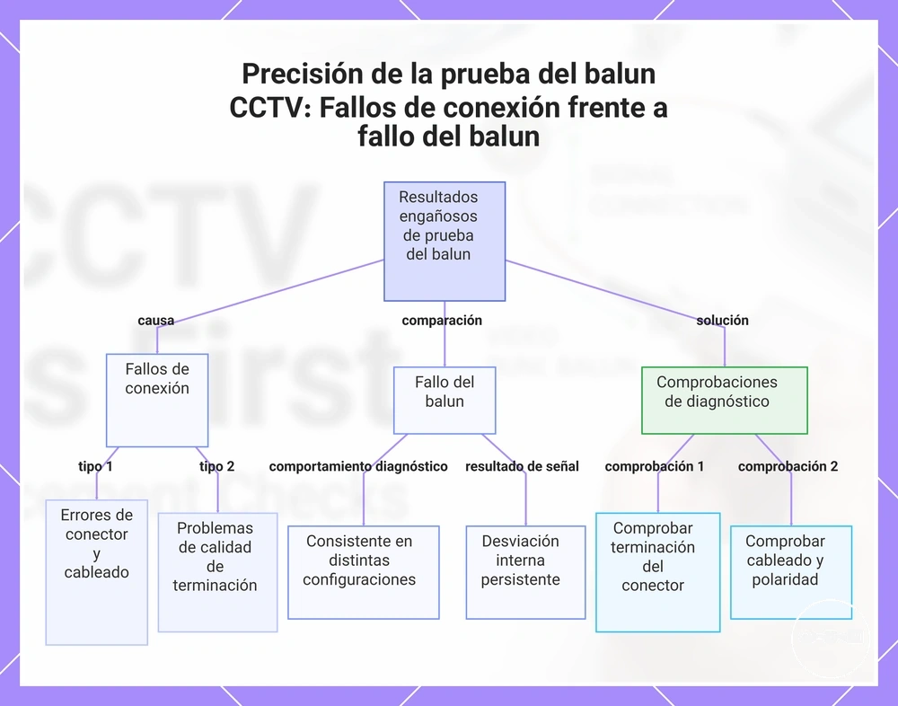 Precisión de la prueba del balun CCTV: Fallos de conexión frente a fallo del balun