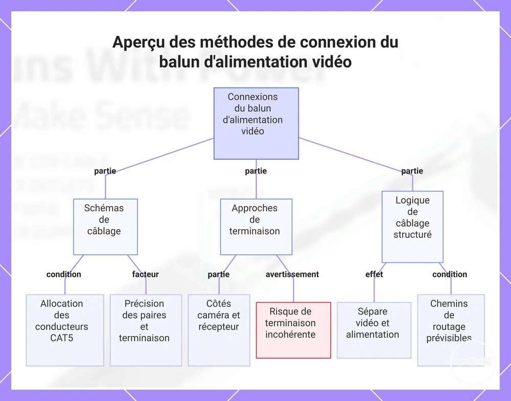 Aperçu des méthodes de connexion du balun d'alimentation vidéo