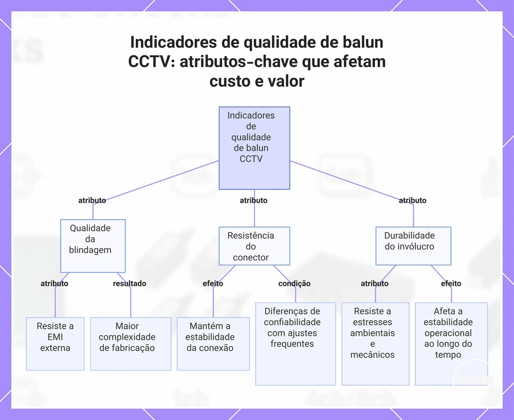 Indicadores de qualidade de balun CCTV: atributos-chave que afetam custo e valor