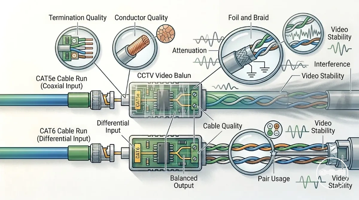 CAT5 ve CAT6 CCTV balun kurulumlarında kablo mesafe sınırları ve sinyal kaybı